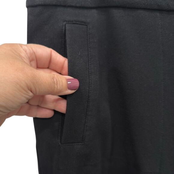 Norma Kamali Sweats Joggers Black Size Small Sweatpants Tapered Lounge Cozy - Picture 4 of 9